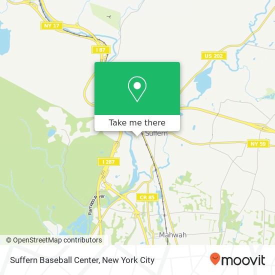 Mapa de Suffern Baseball Center