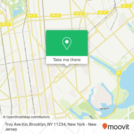Mapa de Troy Ave Kin, Brooklyn, NY 11234