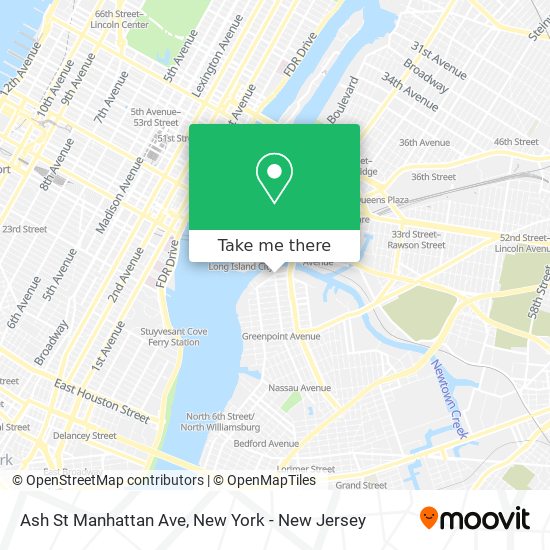 Ash St Manhattan Ave map