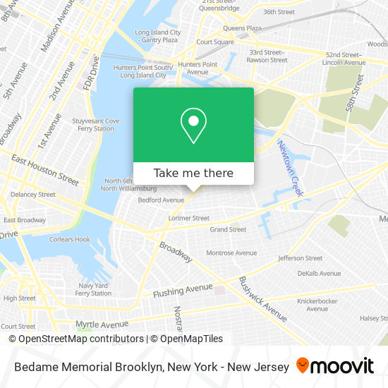 Bedame Memorial Brooklyn map