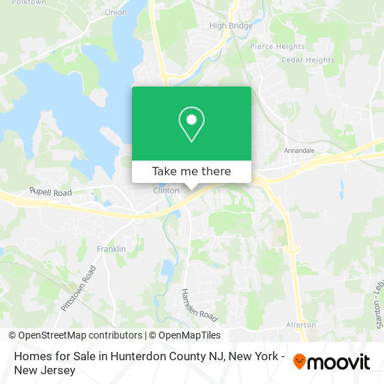 Mapa de Homes for Sale in Hunterdon County NJ