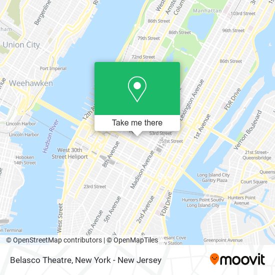 Mapa de Belasco Theatre