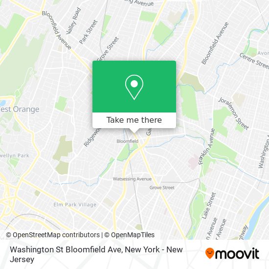 Washington St Bloomfield Ave map