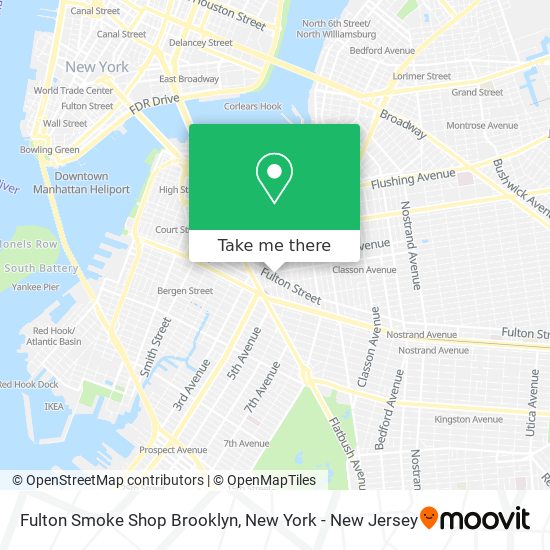 Fulton Smoke Shop Brooklyn map
