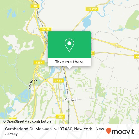 Mapa de Cumberland Ct, Mahwah, NJ 07430