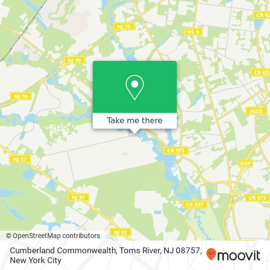 Cumberland Commonwealth, Toms River, NJ 08757 map