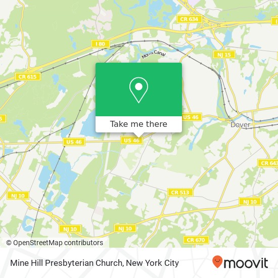 Mine Hill Presbyterian Church map