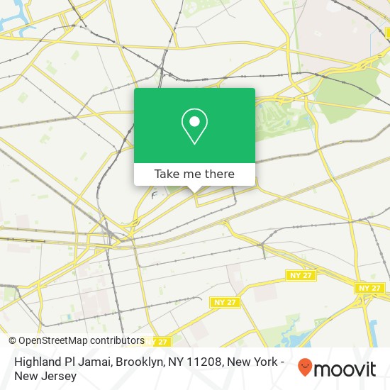 Mapa de Highland Pl Jamai, Brooklyn, NY 11208