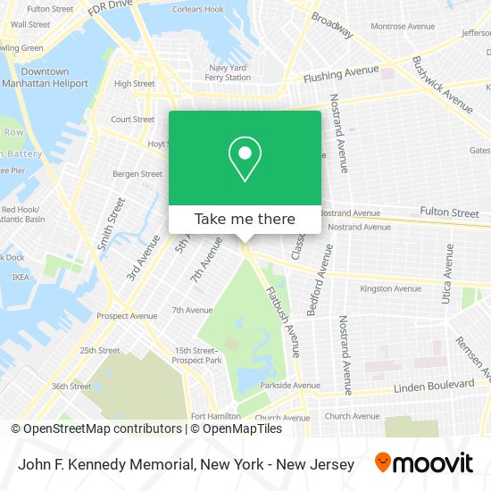 John F. Kennedy Memorial map