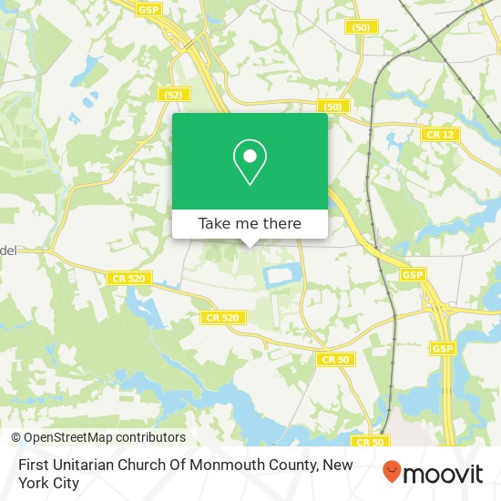 Mapa de First Unitarian Church Of Monmouth County