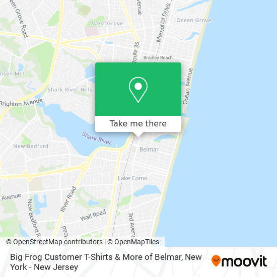 Big Frog Customer T-Shirts & More of Belmar map