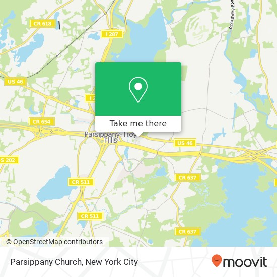 Parsippany Church map