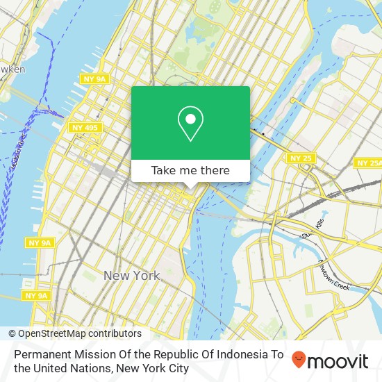 Permanent Mission Of the Republic Of Indonesia To the United Nations map