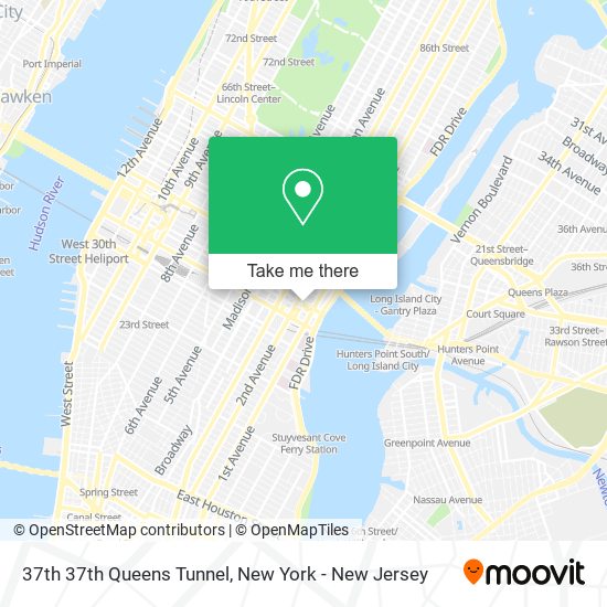 37th 37th Queens Tunnel map