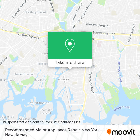 Recommended Major Appliance Repair map