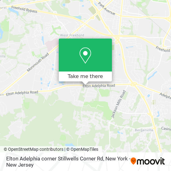 Elton Adelphia corner Stillwells Corner Rd map