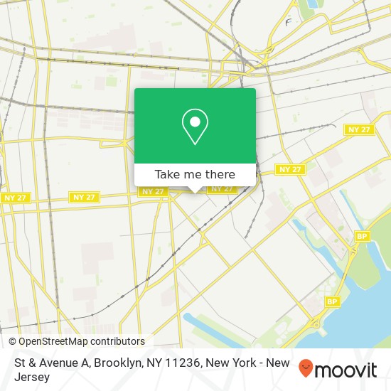 Mapa de St & Avenue A, Brooklyn, NY 11236