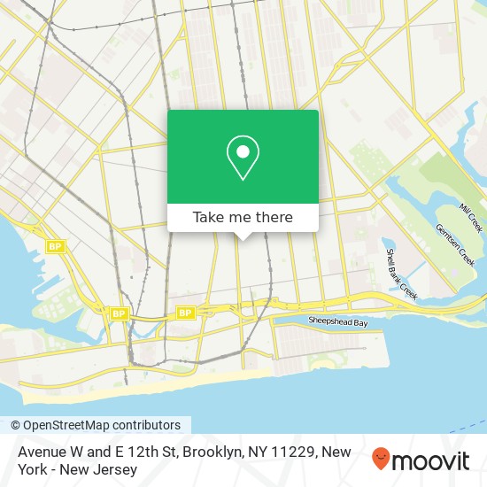 Mapa de Avenue W and E 12th St, Brooklyn, NY 11229