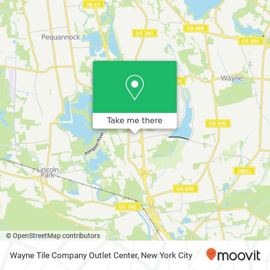 Wayne Tile Company Outlet Center map