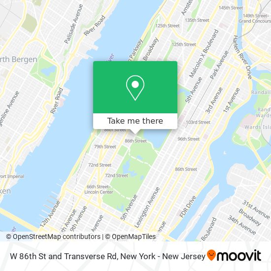 W 86th St and Transverse Rd map