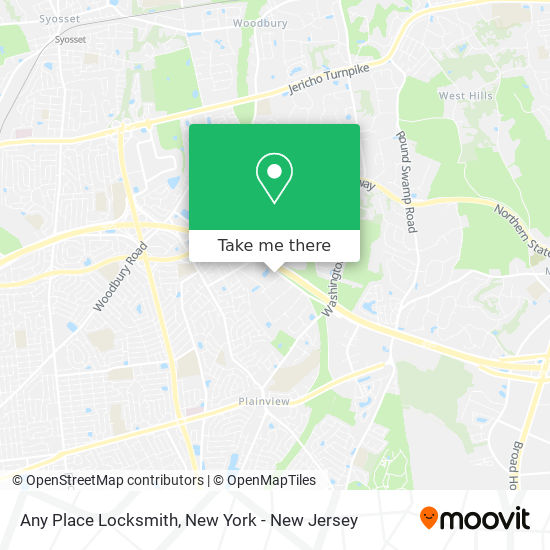 Any Place Locksmith map