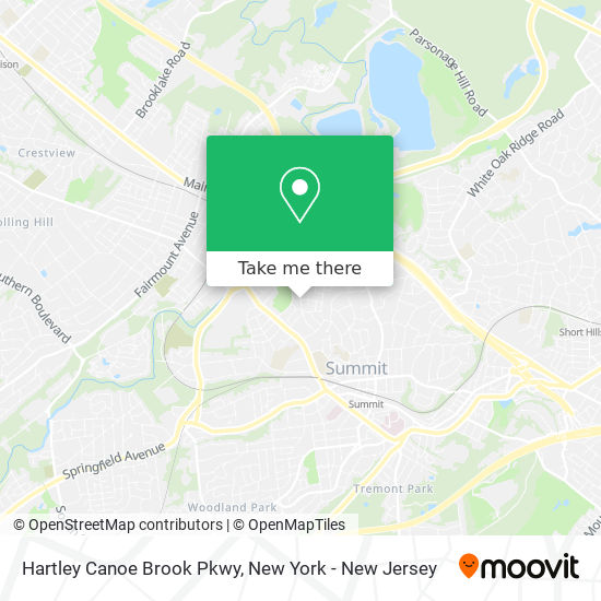 Hartley Canoe Brook Pkwy map