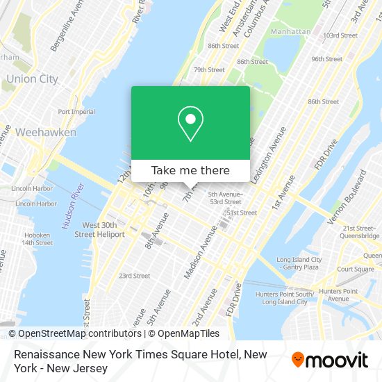 Mapa de Renaissance New York Times Square Hotel