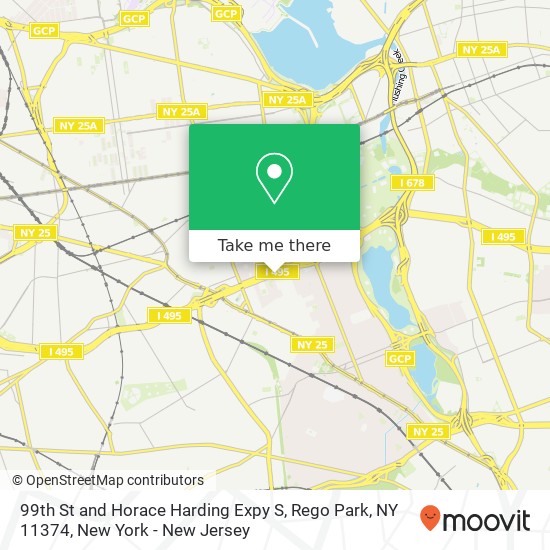 Mapa de 99th St and Horace Harding Expy S, Rego Park, NY 11374