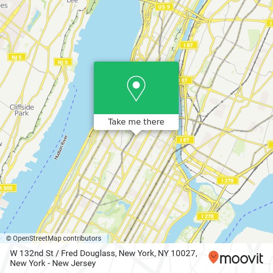 Mapa de W 132nd St / Fred Douglass, New York, NY 10027