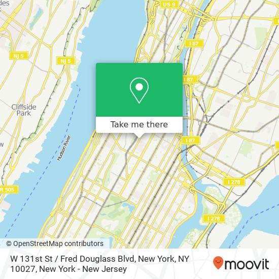 W 131st St / Fred Douglass Blvd, New York, NY 10027 map