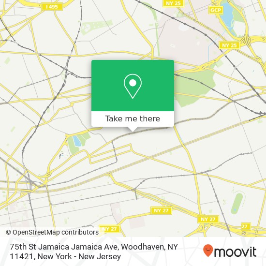 Mapa de 75th St Jamaica Jamaica Ave, Woodhaven, NY 11421