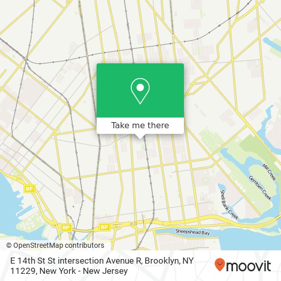 E 14th St St intersection Avenue R, Brooklyn, NY 11229 map