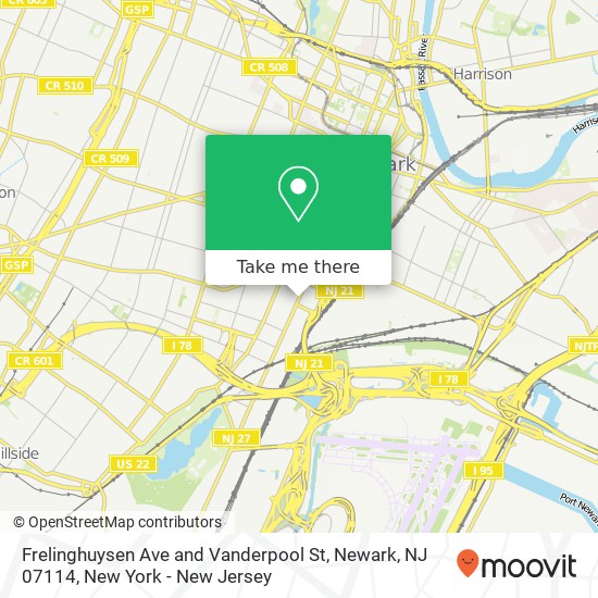 Frelinghuysen Ave and Vanderpool St, Newark, NJ 07114 map