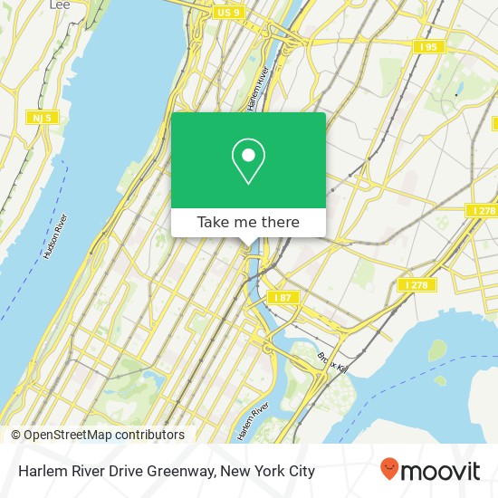 Mapa de Harlem River Drive Greenway