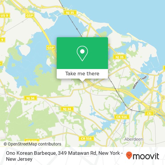 Ono Korean Barbeque, 349 Matawan Rd map