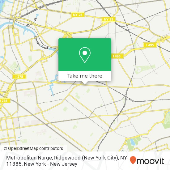 Mapa de Metropolitan Nurge, Ridgewood (New York City), NY 11385