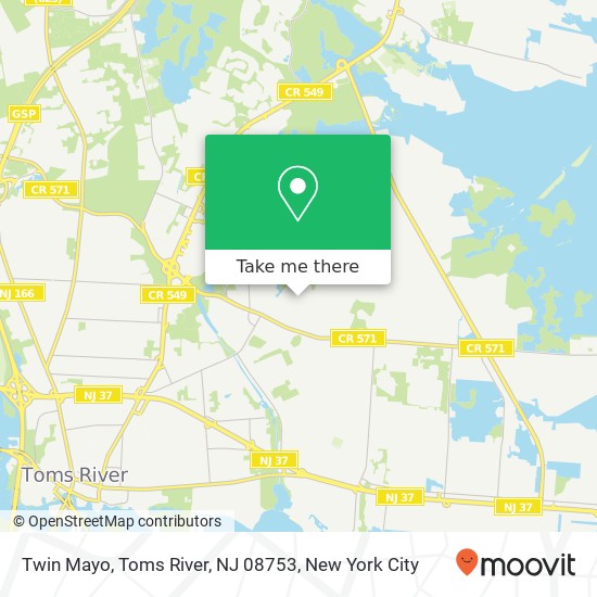 Mapa de Twin Mayo, Toms River, NJ 08753