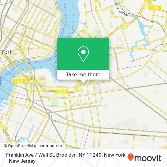 Franklin Ave / Wall St, Brooklyn, NY 11249 map