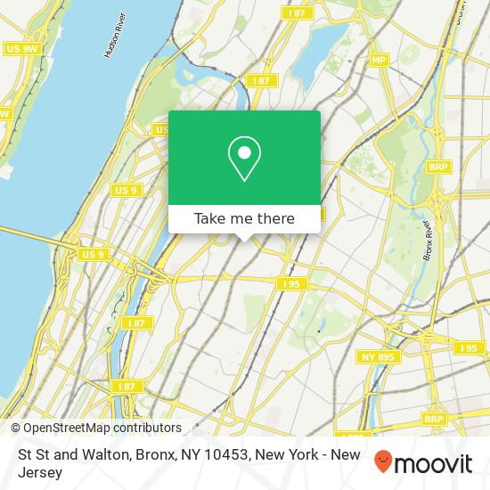 Mapa de St St and Walton, Bronx, NY 10453