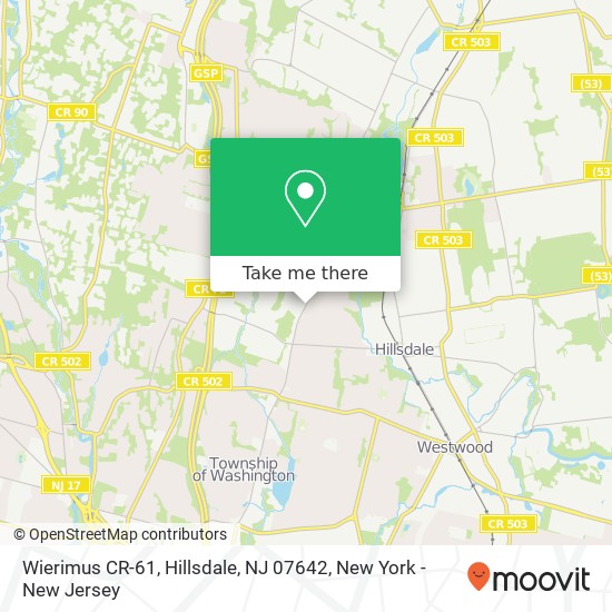 Wierimus CR-61, Hillsdale, NJ 07642 map