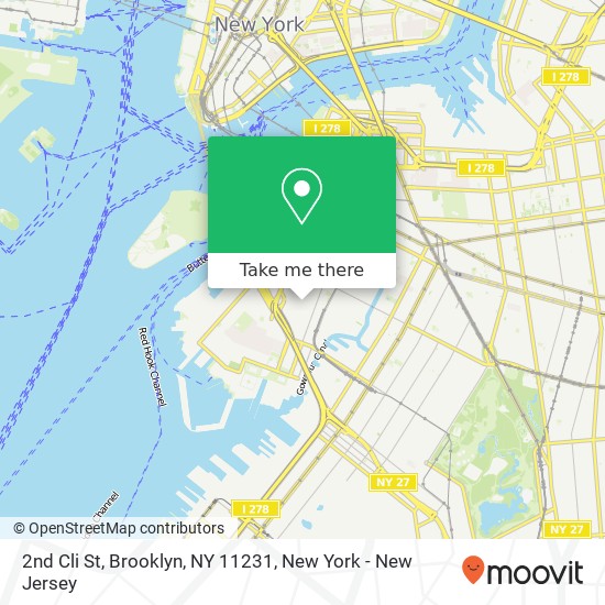 Mapa de 2nd Cli St, Brooklyn, NY 11231