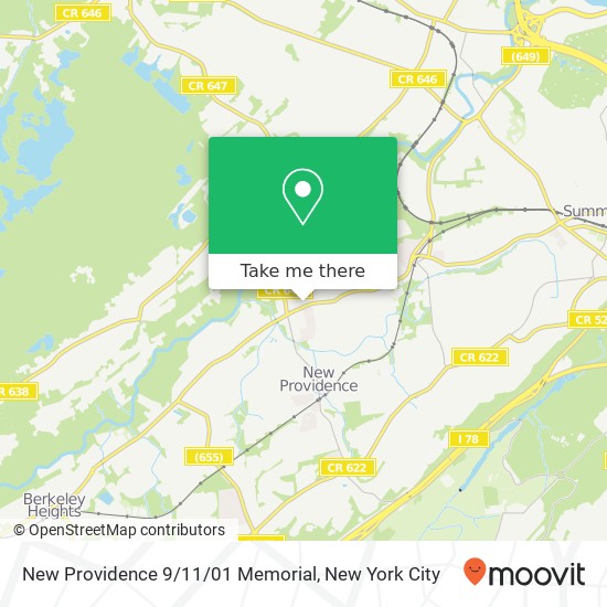 Mapa de New Providence 9 / 11 / 01 Memorial