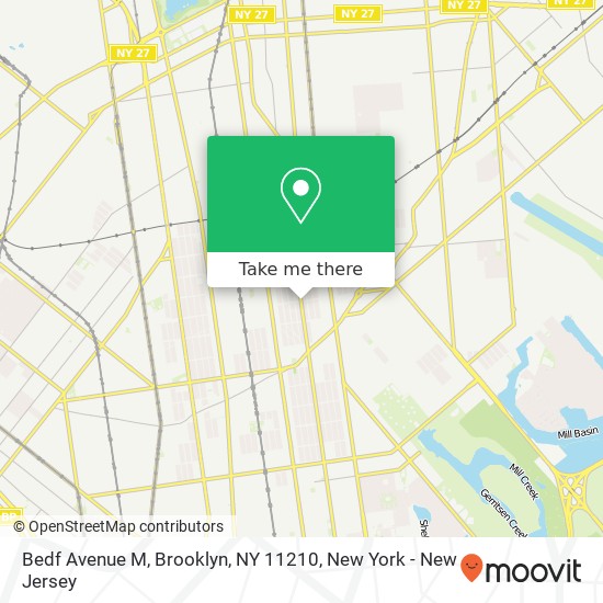 Mapa de Bedf Avenue M, Brooklyn, NY 11210