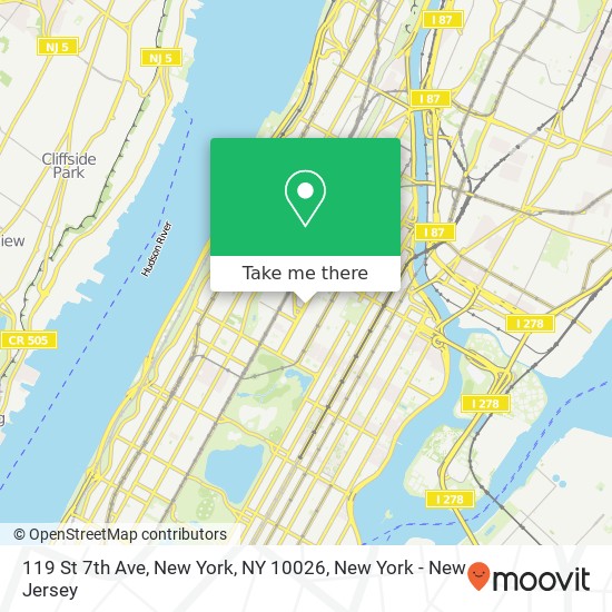 119 St 7th Ave, New York, NY 10026 map