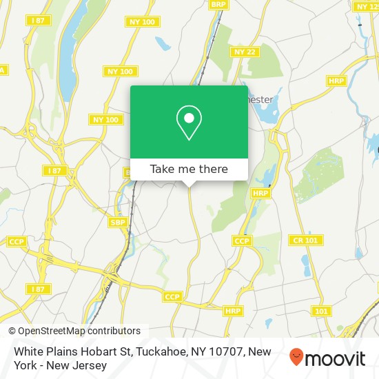 Mapa de White Plains Hobart St, Tuckahoe, NY 10707