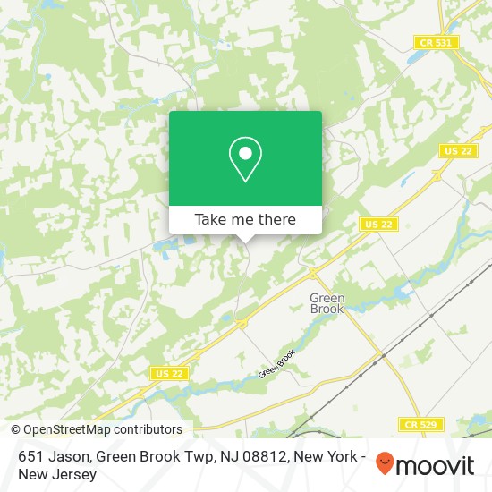 Mapa de 651 Jason, Green Brook Twp, NJ 08812