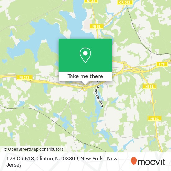 Mapa de 173 CR-513, Clinton, NJ 08809