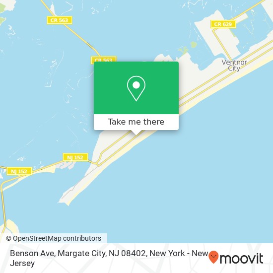 Mapa de Benson Ave, Margate City, NJ 08402