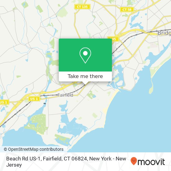 Mapa de Beach Rd US-1, Fairfield, CT 06824