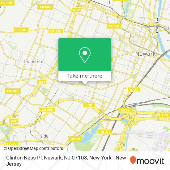 Mapa de Clinton Ness Pl, Newark, NJ 07108